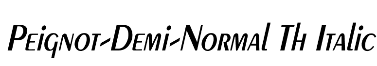 Peignot-Demi-Normal Th Italic font preview