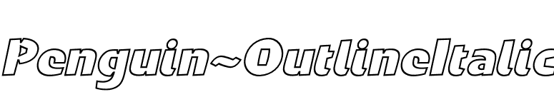 Penguin-OutlineItalic font preview