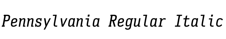 Pennsylvania Regular Italic font preview