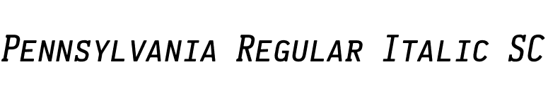 Pennsylvania Regular Italic SC font preview