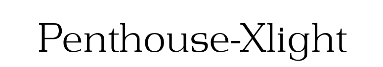 Penthouse-Xlight font preview
