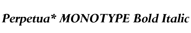 Perpetua* MONOTYPE Bold Italic font preview