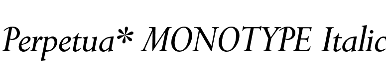 Perpetua* MONOTYPE Italic font preview