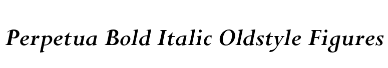 Perpetua Bold Italic Oldstyle Figures font preview