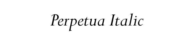 Perpetua Italic font preview