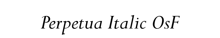 Perpetua Italic OsF font preview