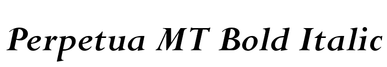 Perpetua MT Bold Italic font preview