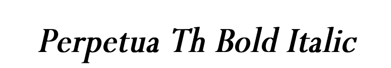 Perpetua Th Bold Italic font preview