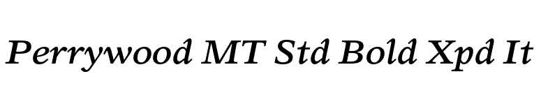 Perrywood MT Std Bold Xpd It font preview