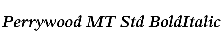 Perrywood MT Std BoldItalic font preview