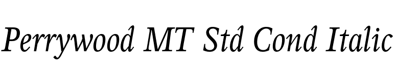 Perrywood MT Std Cond Italic font preview