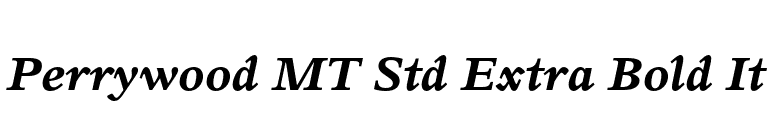 Perrywood MT Std Extra Bold It font preview