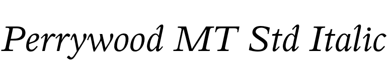 Perrywood MT Std Italic font preview