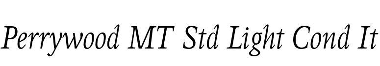Perrywood MT Std Light Cond It font preview