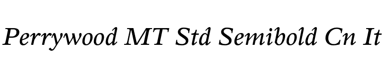 Perrywood MT Std Semibold Cn It font preview