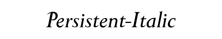 Persistent-Italic font preview