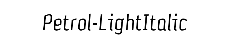 Petrol-LightItalic font preview