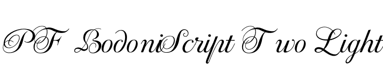 PF BodoniScript Two Light font preview