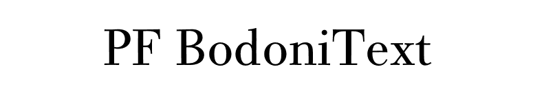 PF BodoniText font preview