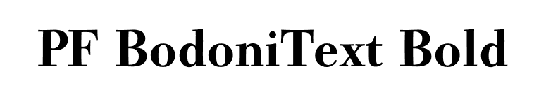 PF BodoniText Bold font preview