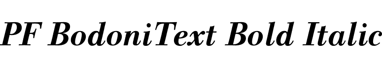 PF BodoniText Bold Italic font preview