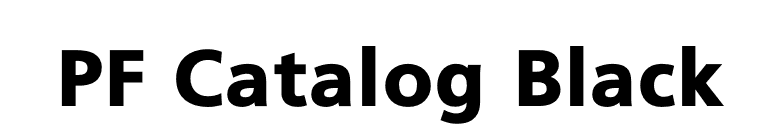 PF Catalog Black font preview