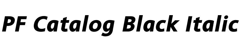 PF Catalog Black Italic font preview