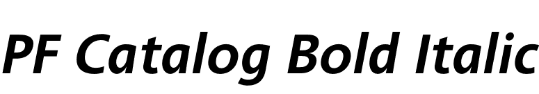 PF Catalog Bold Italic font preview