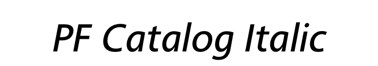 PF Catalog Italic font preview