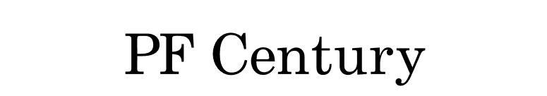PF Century font preview