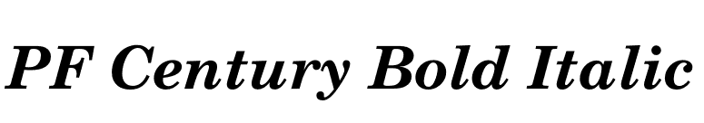 PF Century Bold Italic font preview