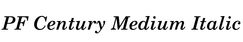 PF Century Medium Italic font preview