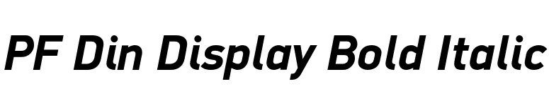 PF Din Display Bold Italic font preview