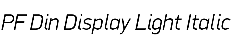 PF Din Display Light Italic font preview