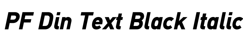 PF Din Text Black Italic font preview