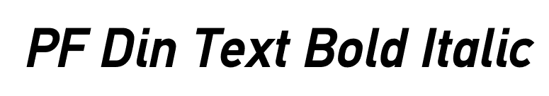 PF Din Text Bold Italic font preview