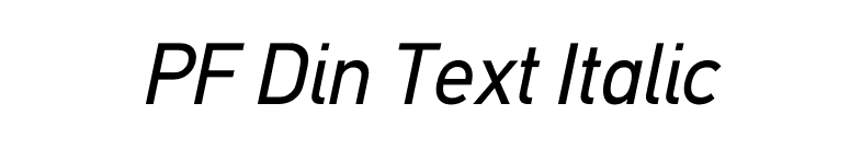 PF Din Text Italic font preview