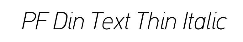 PF Din Text Thin Italic font preview