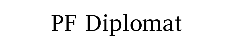 PF Diplomat font preview