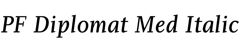 PF Diplomat Med Italic font preview