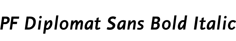 PF Diplomat Sans Bold Italic font preview