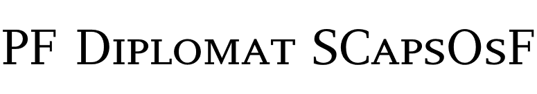 PF Diplomat SCapsOsF font preview