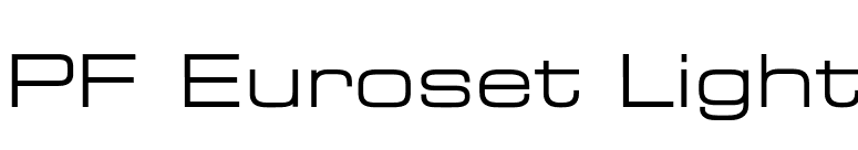 PF Euroset Light font preview