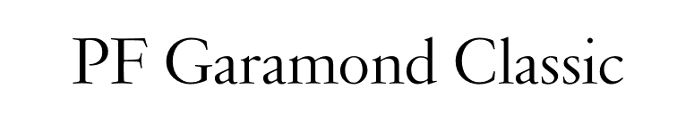 PF Garamond Classic font preview