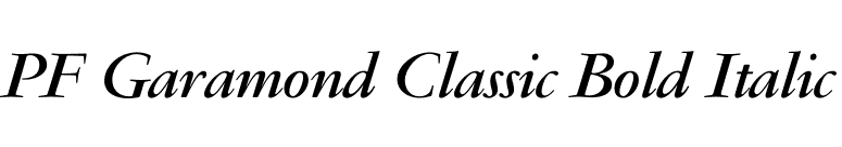 PF Garamond Classic Bold Italic font preview