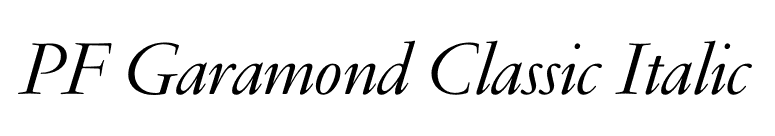 PF Garamond Classic Italic font preview
