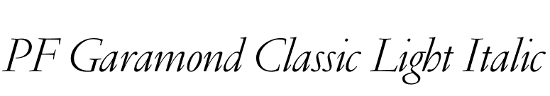 PF Garamond Classic Light Italic font preview