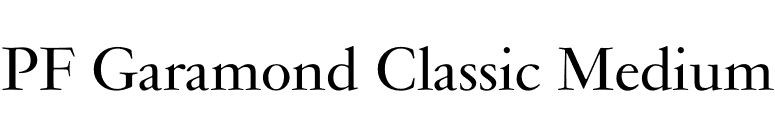 PF Garamond Classic Medium font preview