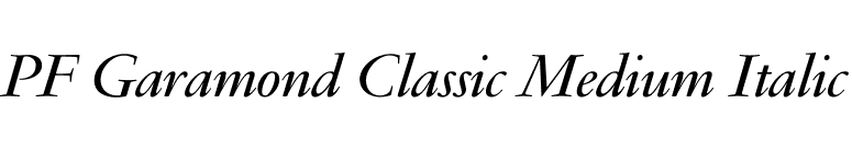 PF Garamond Classic Medium Italic font preview