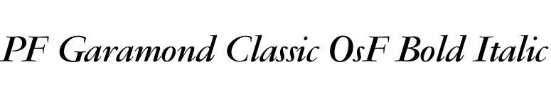 PF Garamond Classic OsF Bold Italic font preview